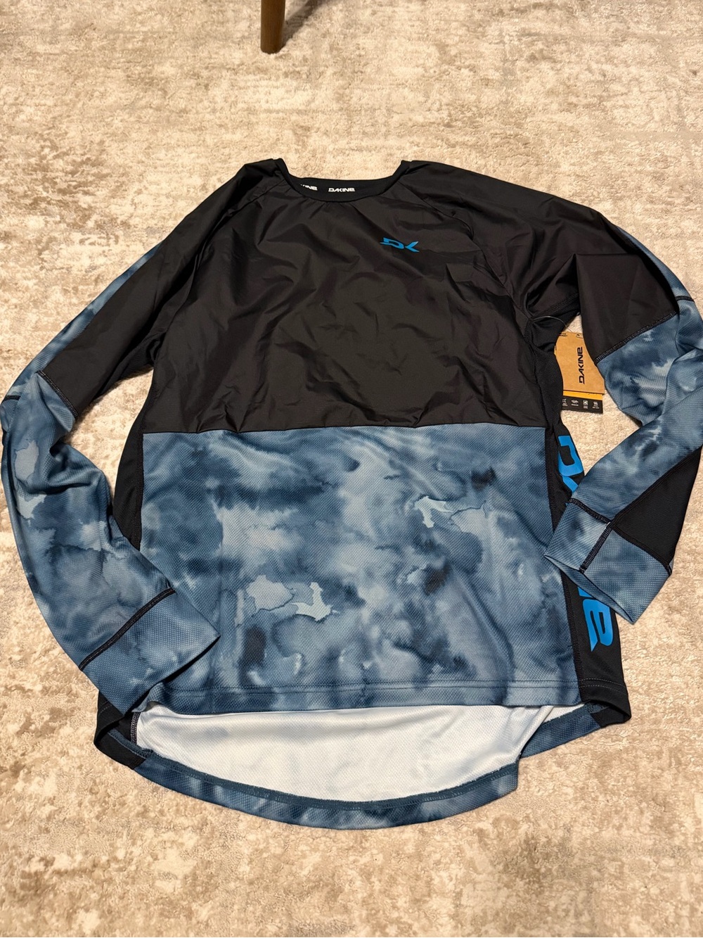 Dakine Black and Blue Tie-Dye Long Sleeve Performance Tee